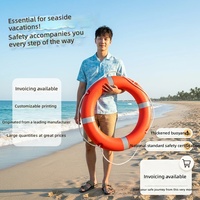 Bouée de sauvetage Lifebuoy à haute flottabilité, en plastique, résistante aux inondations, pour usage d'urgence, 25 kg, mousse solide, taille adulte, PVC, homologuée CCS