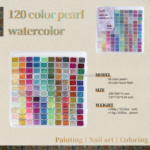 Set di Colori ad Acquerello Solidi SeamiArt 120 Colori, Mezza Tavolozza con Scatola in Latta per Forniture Artistiche - Product Image 4