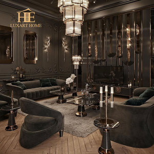 Set tavolo da pranzo di design <span class=keywords><strong>reale</strong></span> di lusso con bordo scolpito rettangolare in marmo set tavolo da pranzo con 8 sedie - Product Image 2