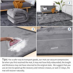 Memory Foam Tummy Time <strong>Mat</strong> <strong>Soft</strong> Coral Velvet Nursery Rug Large Non Slip Crawling Tatami for Infants <strong>Mat</strong> Baby Play <strong>Mat</strong> for <strong>Floor</strong> - Product Image 5