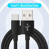 Kabel USB Type C Panjang 2026 Baru Premium 1M 2M 3M Custom Nylon Braided USB 3.0 Pengisian Cepat untuk Pengisi Daya Ponsel Kabel Data