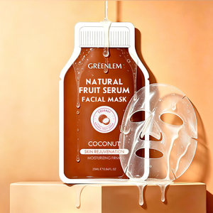 Masque facial hydratant à la noix de coco Greenlem avec essence hydratante et nourrissante en profondeur, éclaircissant pour peaux sèches, marque privée - Product Image 3