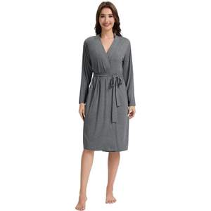 Robe longue personnalisée pour femme avec poches, kimono doux, léger, en viscose de bambou, vêtements de détente, tailles S à XXL - Product Image 2