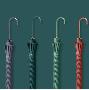 ร่มตรงแบบคลาสสิกหลากสี ผ้าโพลีเอสเตอร์ ขนาด 23x16 นิ้ว ด้ามจับหนัง  รับสั่งทำพิเศษสำหรับเป็นของขวัญทางธุรกิจสำหรับสุภาพสตรี - Product Image 2