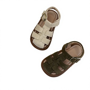 Sandalias de Verano para Niñas, Estilo Coreano, Tejidas, con Suela Suave Antideslizante, Punta Cerrada, para Bebés y Niñas Pequeñas, Modernas y de Color Sólido - Product Image 1