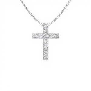 Collier pendentif croix en diamant de laboratoire de 0,39 ct, argent sterling 925 et or massif 14 carats, fournisseur en gros OEM ODM - Product Image 4