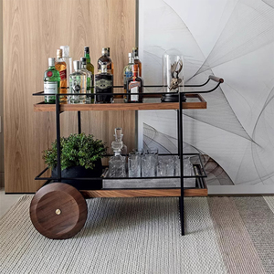 ホテルおよびホームバーサービスカート屋外シドニートロリーサービングバー木製用MOYIデザイナーサービングカートバーテーブル - Product Image 5