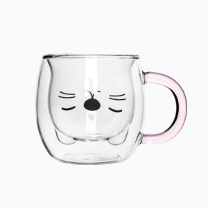 Tasses en verre transparent de luxe de haute qualité avec poignée à double paroi pour café <span class=keywords><strong>cappuccino</strong></span> ou thé pour les fêtes ou un usage quotidien - Product Image 1