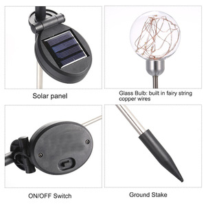 Lampes solaires de jardin, 5 pièces, globe en verre, LED, alimentées à l'énergie solaire, résistantes à l'eau, décoration de pelouse extérieure - Product Image 4