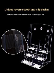 מתקן תצוגה שולחני רב שכבתי מפלסטיק שקוף בגודל A4/A5 לשימוש משרדי, עיצוב אנכי עם מדף ספרים ואחסון מגזינים - Product Image 2