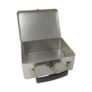 Fiambrera de lata portátil con impresión personalizada, fiambreras de lata rectangulares de grado alimenticio con asa - Product Image 1