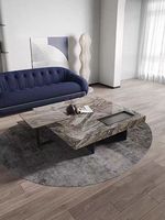 Mesa de Centro Moderna de Diseño Italiano, Cuadrada, Minimalista, de Lujo, con Textura de Mármol, para Villa, de Alta Gama