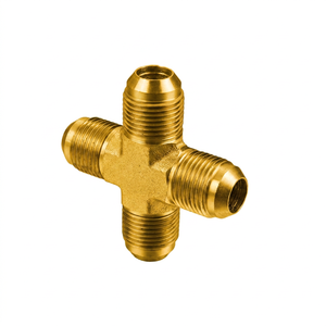 Raccord en T de traversée mâle forgé en laiton haute pression avec écrou de blocage, raccord évasé 37, adaptateur hydraulique, raccords de tuyauterie - Product Image 2