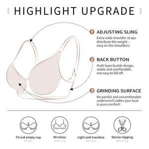 Sexy Ultra Thin <strong>Mature</strong> Big Size Transparent Bra Plus for Women <strong>Breast</strong> Size 46 Plus Size Underwear Bra <strong>Large</strong> Cup Corset - Product Image 6