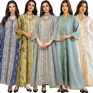 阿拉伯马克西连衣裙迪拜荣耀阿巴亚批发摩洛哥风格女性长裙成人中东派对晚礼服阿巴亚