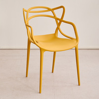 Chaise longue moderne empilable en plastique, avec dossier ventilé à oreilles de chat, imperméable, pour cuisine commerciale