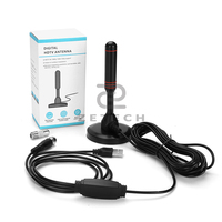Antenne TV numérique Tuner de signal amélioré Antenne HDTV intérieure portable avec câble de 5 mètres