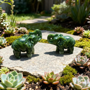 Estatua de elefante de jade Xiuyu natural pulido de 2 pulgadas, adorno de animal de jade hecho a mano, piedra curativa de chakra, artesanía para colección - Product Image 6