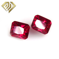 Rubis corindon pierres précieuses à vendre octogone princesse coupe 5 # rouge corindon rubis synthétique pour la fabrication de bijoux