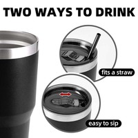 Vaso Térmico Personalizado de Acero Inoxidable de 30 oz, Doble Pared, Aislado al Vacío, con Tapa y Pajita, para Bebidas Calientes, Ideal para Camping y Oficina