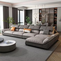 Sofá Modular en Forma de L de Diseño Moderno y Lujoso, Muebles para el Hogar, Sala de Estar, Sofá Seccional de Tela de Microfibra