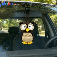 Porte-clés hibou en crochet fait main, breloque de sac, porte-clés en peluche, cadeau d'accompagnement émotionnel, vente en gros, personnalisable avec logo