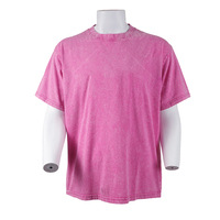 T-shirt Vintage Noir en Coton Lourd Délavé, Coupe Oversize avec Imprimé Numérique Effet Acide