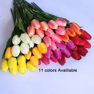 Sen Masine Faux Tulip Artificial Flowers Real Touch Fake Tulips for Party Wedding Home Bouquets Arrangements Decoration