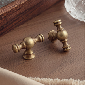 Minimalist <strong>French</strong> T-shaped Cabinet <strong>Door</strong> Handles H59 Brass Antique Brass Decorative Drawer Pulls Furniture Hardware - Product Image 5