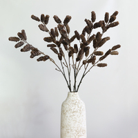 Nouveautés : Branche de pin artificielle réaliste de 89 cm, longue, marron, en plastique, style moderne, tige d'arbre faite à la main pour mariage, Noël, décoration intérieure