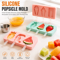 TOPIN SRP-D011 Moule à sucettes glacées et à crème glacée en silicone de qualité alimentaire personnalisé, réutilisable, DIY pour les enfants, friandises glacées maison
