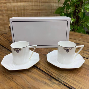 High-Appearance Grade <b>Ceramic</b> Coffee <b>Mug</b> and Saucer Set Net Red Party-Grade Classic Design Includes Tray - Product Image 2