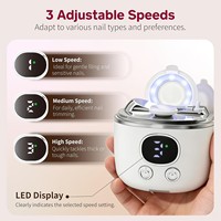 Coupe-ongles électrique 3-en-1 rechargeable, polisseur automatique avec lumière LED, rangement des ongles, USB portable, faible bruit
