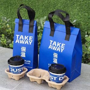 Sac isotherme personnalisé en non-tissé écologique avec logo, pour repas à emporter (lait/thé/café), imprimé sérigraphié en feuille d'aluminium - Product Image 5