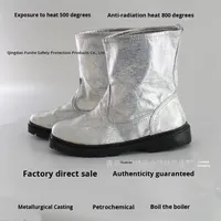 Bottes de protection ignifuges en aluminium, résistantes aux hautes températures, 500 degrés, protection du travail