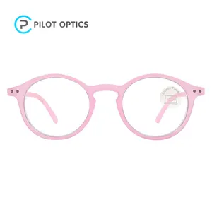 Pilot optik yüksek seviye kaliteli çocuklar retro yuvarlak blueblock anti mavi ışık gözlük