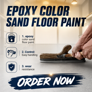 Peinture époxy sans joint haute brillance pour sols en sable, revêtement en résine résistant aux rayures pour appartement, salon, chambre, sol en ciment - Product Image 1