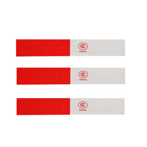 Autocollants réfléchissants rouge et blanc, bandes d'avertissement adhésives pour la protection latérale de la carrosserie des camions By-376 - Product Image 4