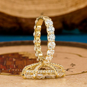 แหวนแต่งงานเพชรทรงมาร์คีส์ 14K ทองคำแท้ เพชรเพาะเลี้ยงในห้องปฏิบัติการ สำหรับผู้หญิง รับรองโดย IGI หรูหรา คุณภาพสูง ระยิบระยับ สวยงาม - Product Image 3