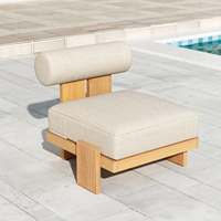 Elegantes Modernes Massives Teakholz Umweltfreundliches Langlebiges Outdoor-Esszimmer-Sofa-Set Komfortable Kissen für Hotel Villa Innenhof Park