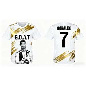 25-26 Cristiano <strong>Ronaldo</strong> Club Commemorative Football Jersey Autumn Sports Dry Quickly Men's T-Shirt Kid's <strong>Clothing</strong> - Product Image 6