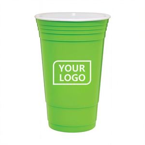 Gobelets de fête en plastique 16 oz avec logo personnalisé, écologiques, à double paroi, pour beer pong, gobelet solo réutilisable, gobelet de stade pour mariage - Product Image 4
