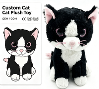 Chine fait sur mesure vente chaude chat en peluche jouet grands yeux chat en peluche jouet doux en peluche gros yeux chat poupée animaux