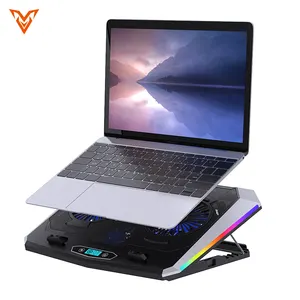 5 मूक प्रशंसक कम पावर लैपटॉप ठंडा स्टैंड आरजीबी लैपटॉप शीतलक पैड कार्यालय में यूएसबी/प्रकार-सी दोहरी इंटरफ़ेस बिजली की आपूर्ति
