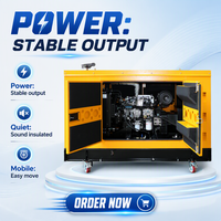 Groupe électrogène diesel mobile silencieux Yuchai 37,5 KVA 30 KW sur remorque, 4 roues tractables, 50 Hz 60 Hz 380 V 400 V CE ISO