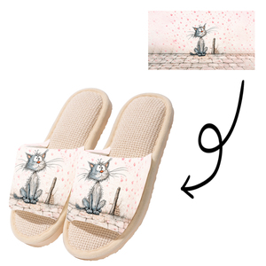 Nuevas Pantuflas de Lino para Mujer, Personalizables, con Diseño de Animales Adorables, Cálidas, Modernas, Cómodas, con Punta Abierta, Antideslizantes y Suaves para el Hogar - Product Image 4
