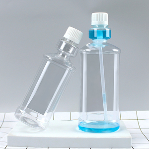 Botella de Plástico PET Recargable de 8oz, 12oz, 16oz para Enjuague Bucal con Vaso Medidor - Product Image 1