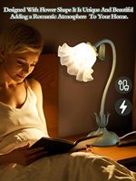 Lampe de table à fleurs rétro moderne LED 3 modes de couleur E26 Kawaii décoration de chevet pour chambre à coucher salon vert maison