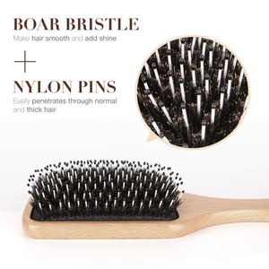<span class=keywords><strong>Brosse</strong></span> à <span class=keywords><strong>cheveux</strong></span> à pagaie avec poils <span class=keywords><strong>de</strong></span> <span class=keywords><strong>sanglier</strong></span> pour femmes épais bouclés minces longs <span class=keywords><strong>cheveux</strong></span> courts humides ou secs ajoute <span class=keywords><strong>de</strong></span> la brillance et rend les <span class=keywords><strong>cheveux</strong></span> lisses - Product Image 2