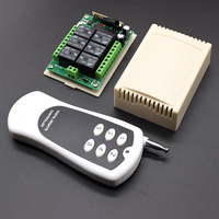 Transmisor de Control Remoto Inalámbrico RF de 6 Canales y 433 MHz, Receptor de 6 Canales y 12 V CC para Controlar Luces/Motores/Ventiladores/Estores